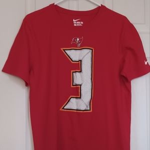 THE NIKE TEE Size Large red Winston logo athletic cut